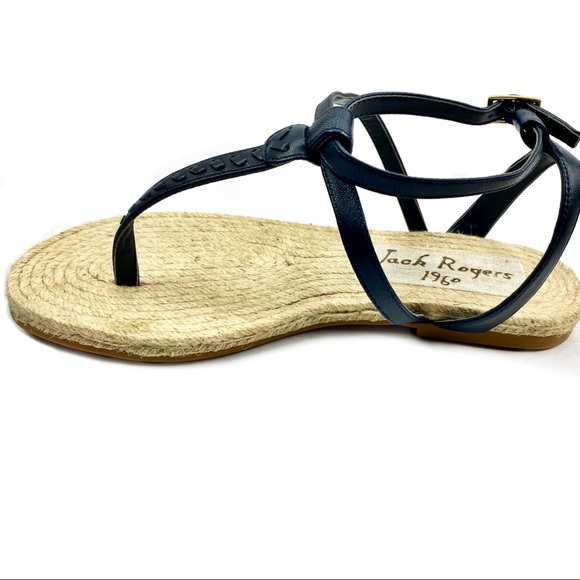 Jack Rogers Evie Black Leather Sandals 8.5 - Picture 8 of 10